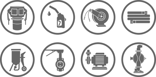 Acoples, Bombas, Camión Silo, Carretes, Combustible, Empaquetaduras y espirometálicas, Equipos contra incendio, Filtros, Granallado, Herramientas para taller, Instrumentación, Juntas de Expansión, Lubricación, Mangueras, Neumática, Otros, Piping, Prensas y equipos para mangueras, Torres de iluminación, Válvulas Industriales