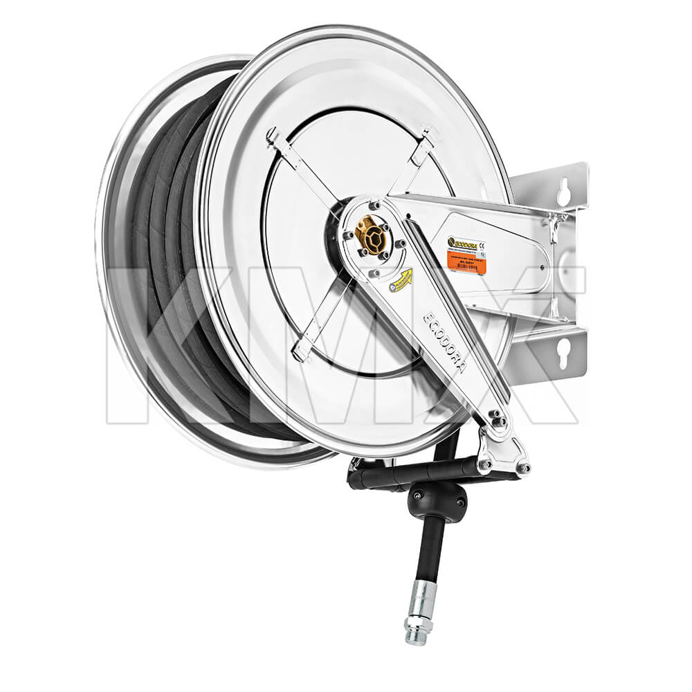 Carrete Retráctil Inoxidable Aire/Agua con 15 Mts X 3/4" ECODORA
