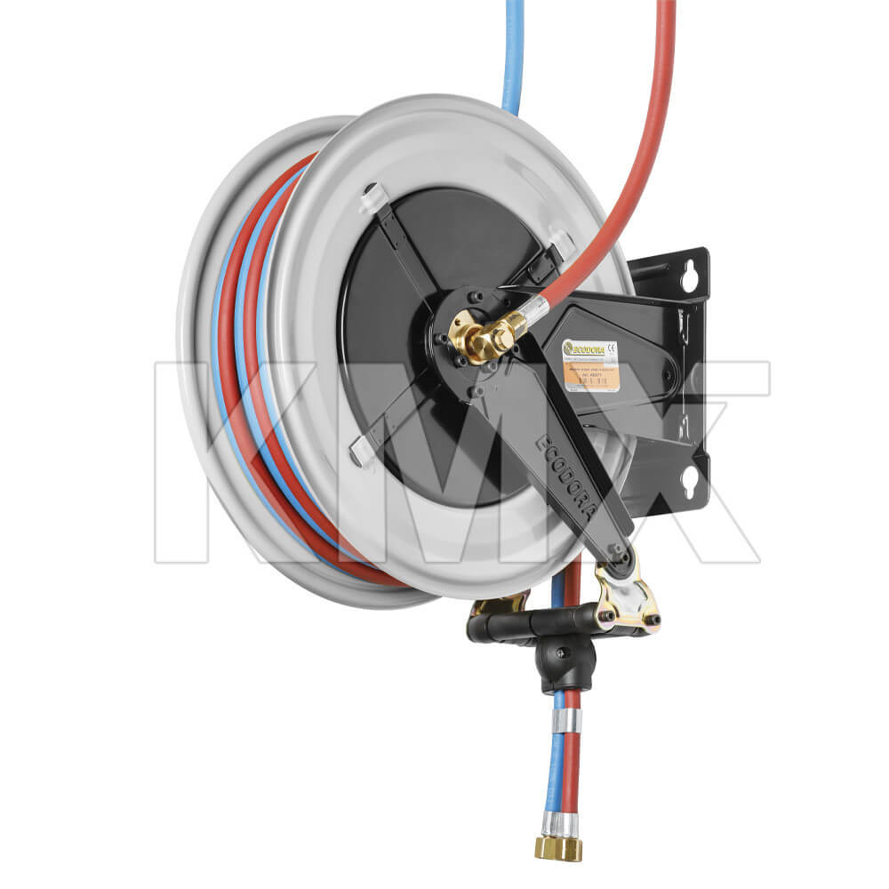 Carrete Retráctil con Manguera Oxiacetileno 13 Mt X 1/4" ECODORA