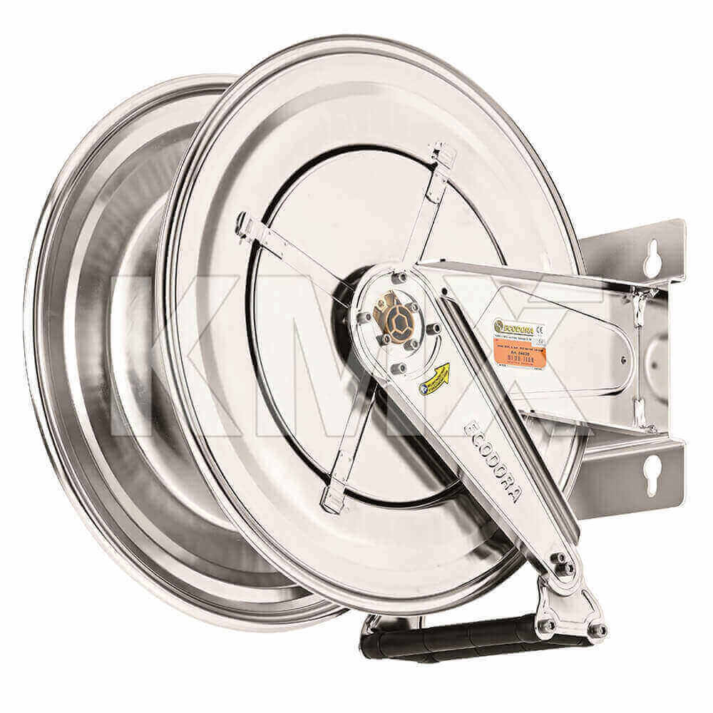 Carrete Retráctil Inoxidable Agua Caliente para 15 Mts X 1" ECODORA
