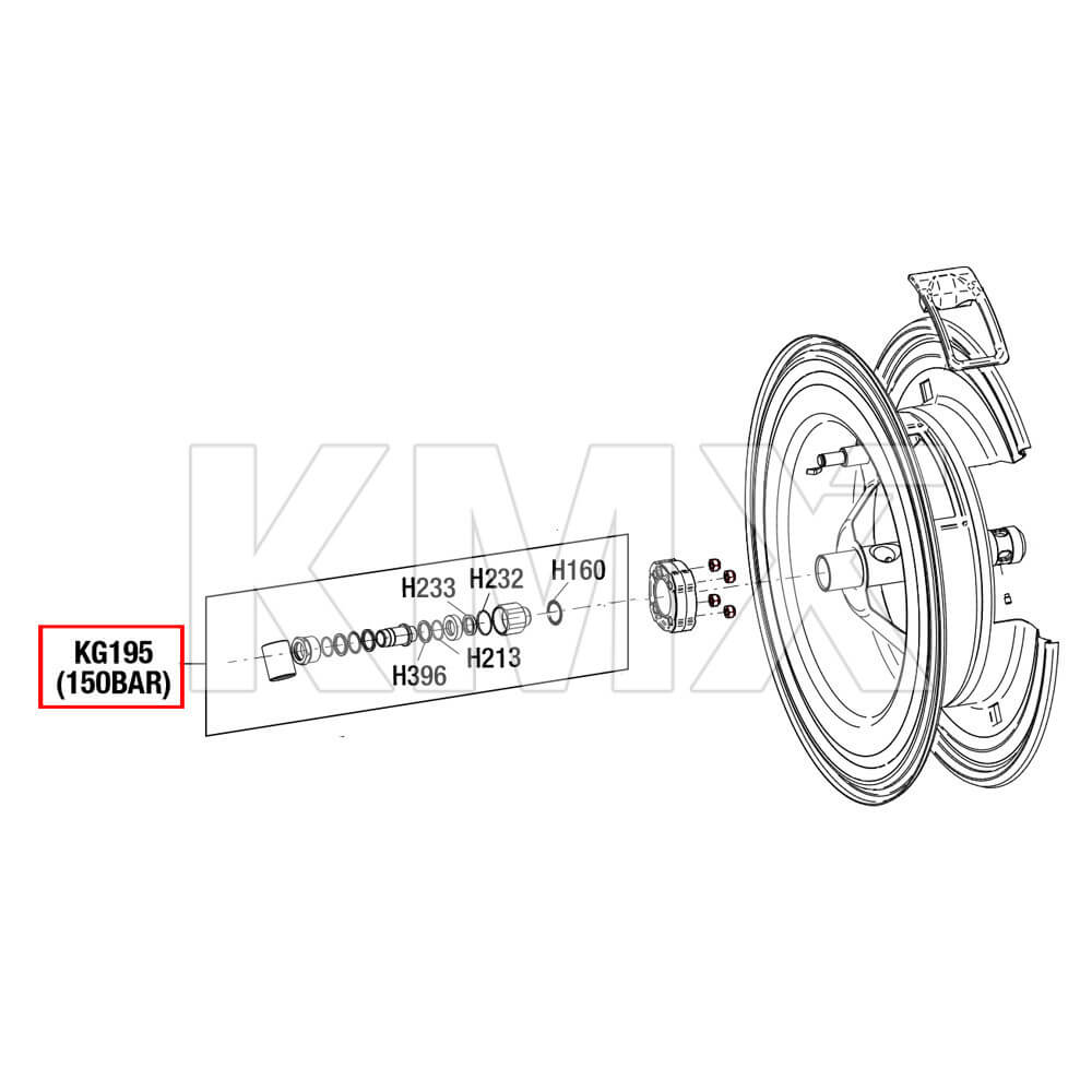 Kit Acople Giratorio 1" / 150 Bar, para Carretes Series 540 y 560 de Acero ECODORA