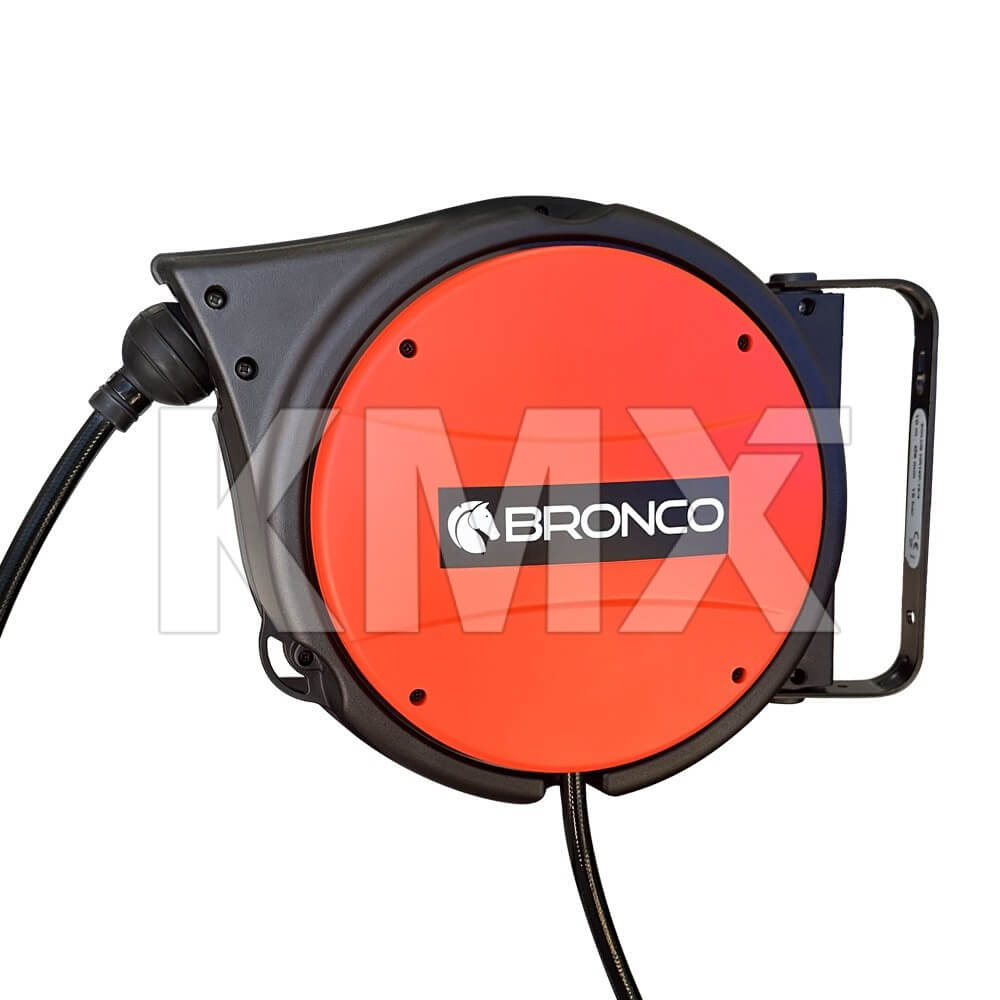 Carrete Retráctil Aire/Agua con Manguera 10 Mts X 1/4" BRONCO