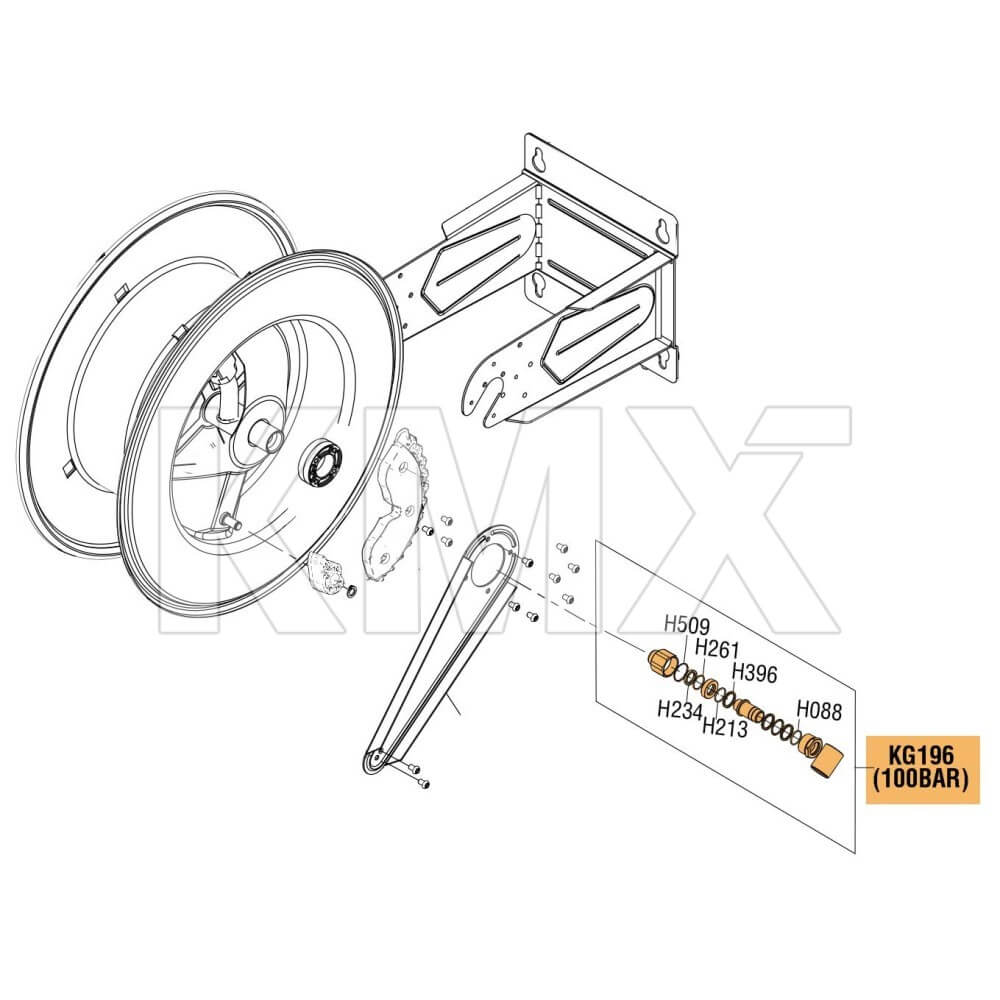 Kit Acople Giratorio 1" / 150 Bar, para Carretes Series 540 y 560 de Acero Inoxidable ECODORA