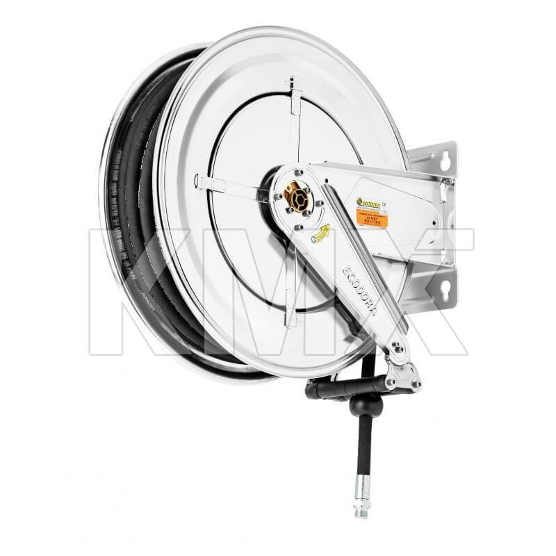Carrete Retráctil Inoxidable Aire/Agua con 25 Mts X 1/2" ECODORA