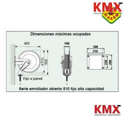 Vista 1 : Carrete retráctil con manguera Agua/Aire 25 mts x 1/2"