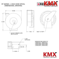 Vista 1 : Carrete retráctil con manguera para Grasa 15 mts x 1/2"